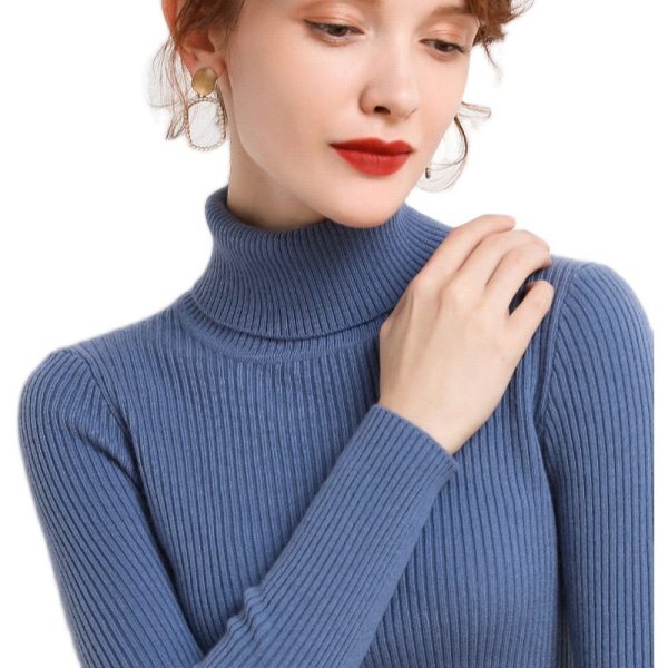 Women's Turtleneck Winter Thickened Base Slim Fit Inner Wear Woolen Sweater - Image 5