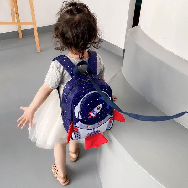 Anti-lost Children Backpack Hand Holding Rope Kindergarten Backpack - Image 2