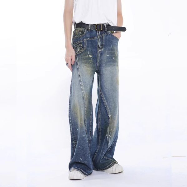 Fashion Brand Personalized Three-dimensional Cut Stitching Jeans Men - Image 4