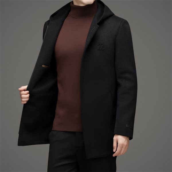 Hooded Reversible Woolen Coat Men's Winter Thickened - Image 4