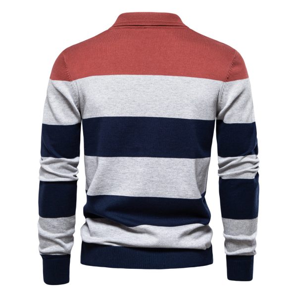 Men's Long Sleeve Polo Collar Sweater Slim Lapel - Image 2