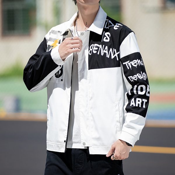 Men's Jacket Coat Loose Fashion Casual Handsome Young Top - Image 3