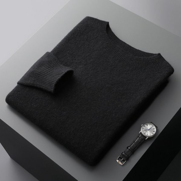 Men's Round Neck Basic Inner Match Thin Middle-aged And Elderly Bottoming Shirt Sweater - Image 8