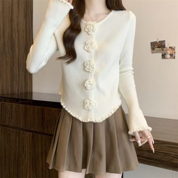 Inner Flower Long Sleeve Sweater Bottoming Shirt Top - Image 3