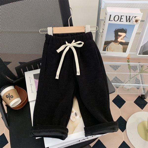 Straight-leg Pants Children Thick Warm Wide-leg Pants - Image 6