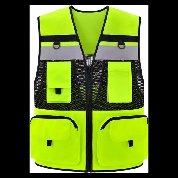 Multifunctional Reflective Traffic Breathable Vest Construction Duty Security Patrol Protective Clothing - Image 6