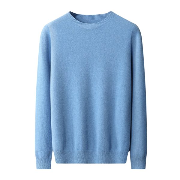 Men's Round Neck Basic Inner Match Thin Middle-aged And Elderly Bottoming Shirt Sweater - Image 5