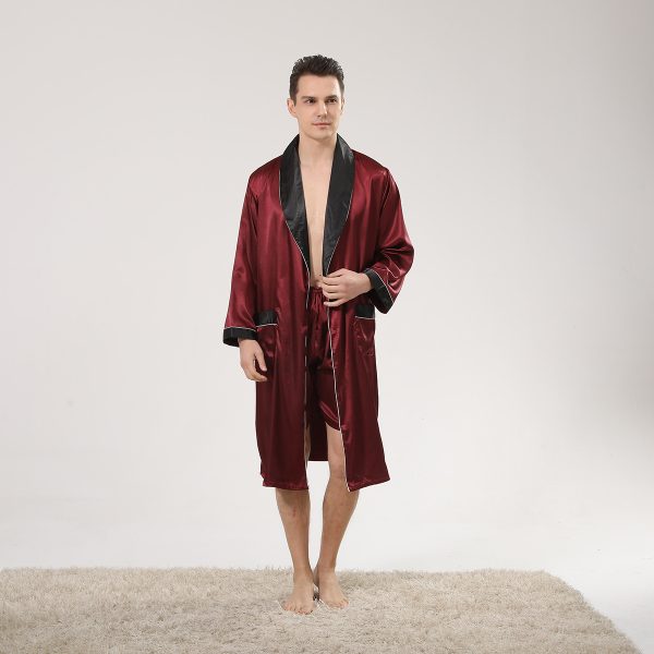 Men's Silk Nightgown Shorts Two-piece Suit