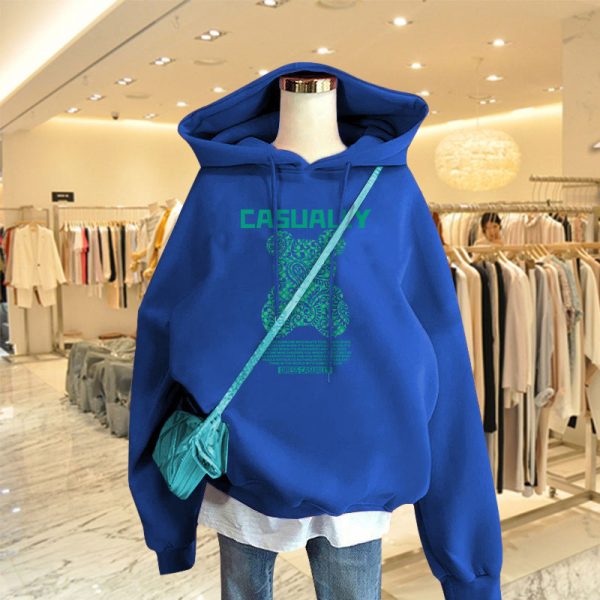 Little Bear Royal Blue Hooded Spring And Autumn Thin Sweatshirt - Image 8