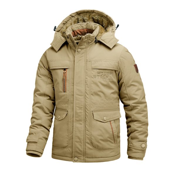 Cotton-padded Coat For Men Fleece Lined Padded Warm Keeping Men Loose - Image 8