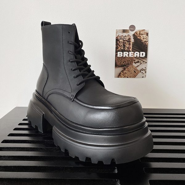 Height Increasing 7CM Lace-up Platform High-top Casual Martin Boots - Image 3