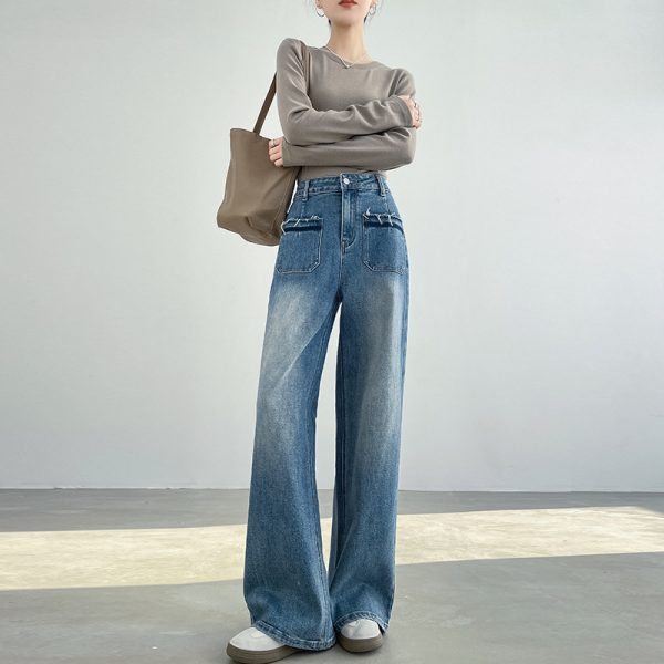 Loose Drooping Slimming Retro High-end Straight Pants - Image 3