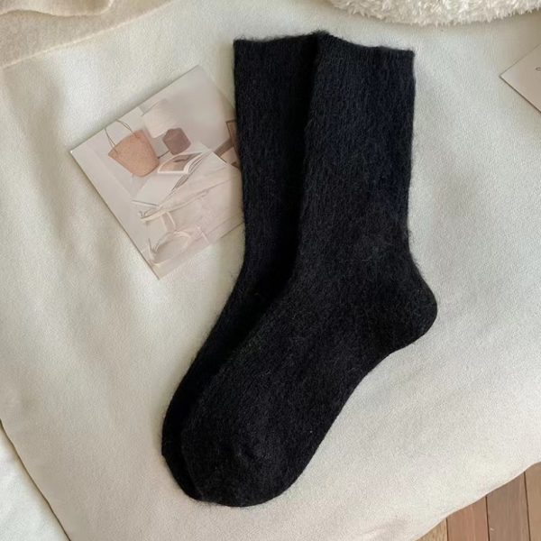 Pure Color All-matching Thickened Thermal Middle Tube Wool Socks Children - Image 6