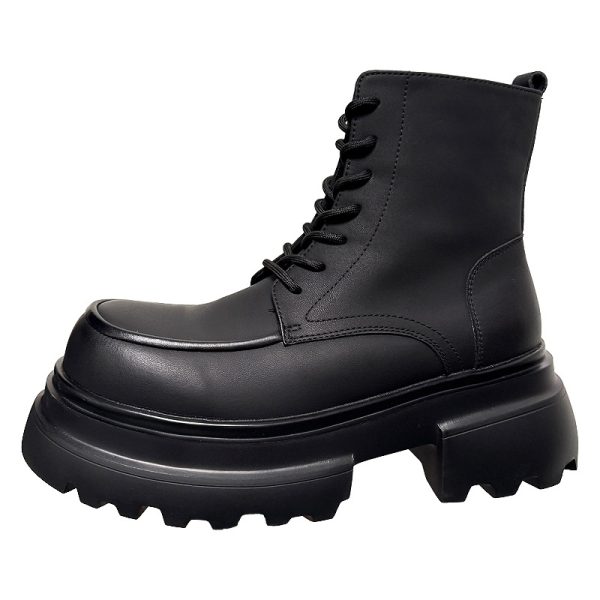 Height Increasing 7CM Lace-up Platform High-top Casual Martin Boots - Image 5