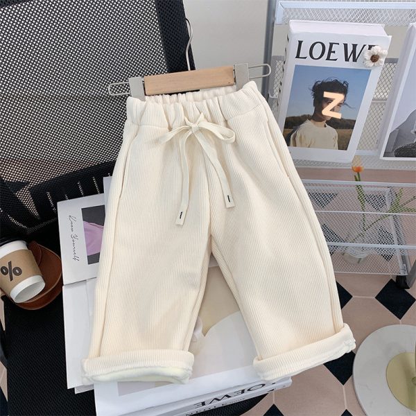 Straight-leg Pants Children Thick Warm Wide-leg Pants - Image 2