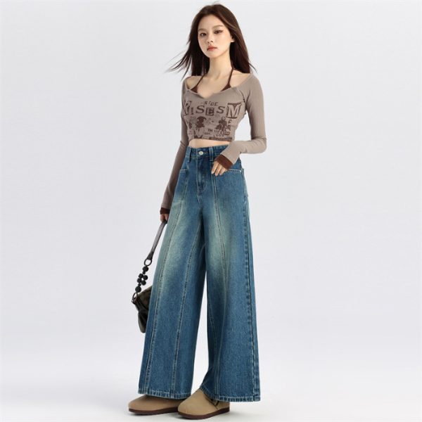 Sweet Cool High Waist Slimming And Wide Leg Jeans - Image 9