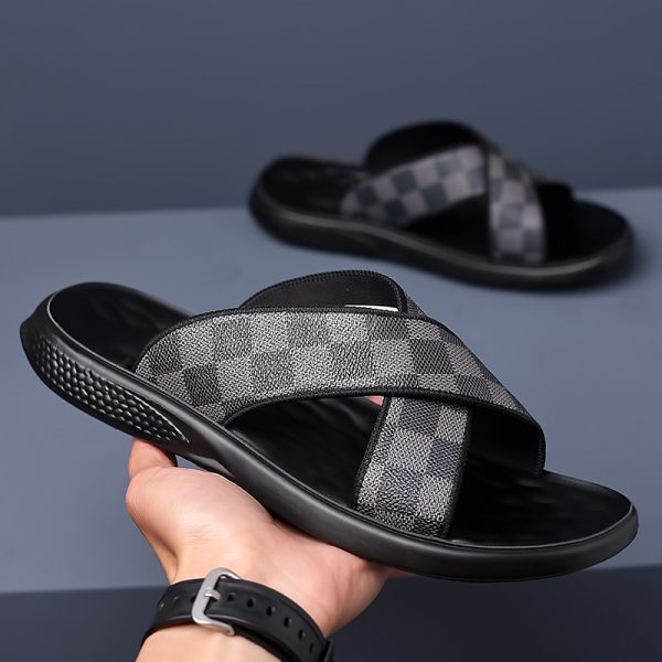 Men's Checkered Beach Shoes Sandals For Outdoor Use - Image 2