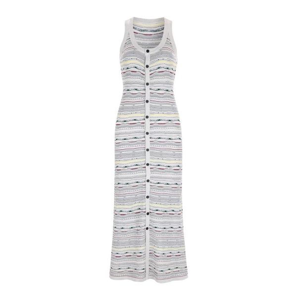 Sleeveless Contrast Color Striped Vest Dress Cardigan - Image 5