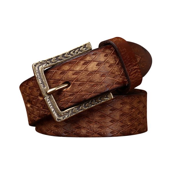 Original Diamond Carved Men's Denim Belt - Image 9