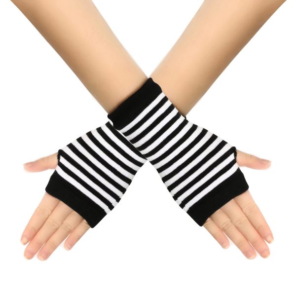 Men's And Women's Autumn And Winter Thin Spring And Summer Cotton Half Finger Sports Fingerless Gloves - Image 5