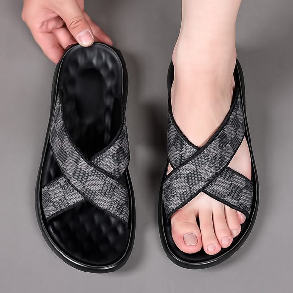 Men's Checkered Beach Shoes Sandals For Outdoor Use - Image 3