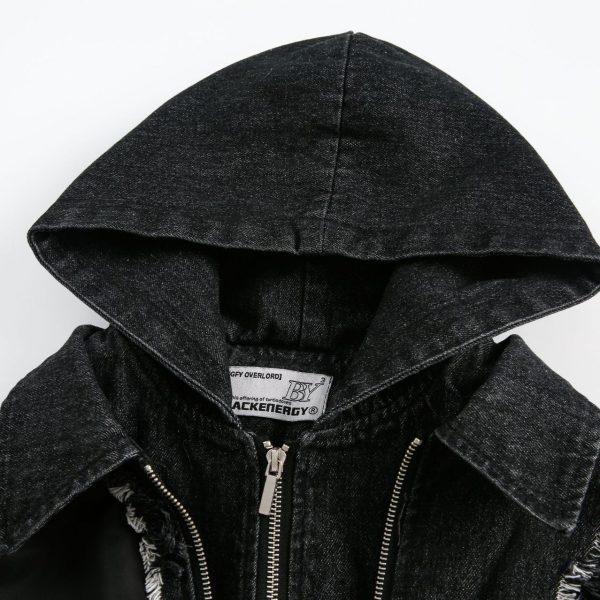 American Retro Washing Heavy Industry Stitching Hooded Jacket Jacket - Image 4