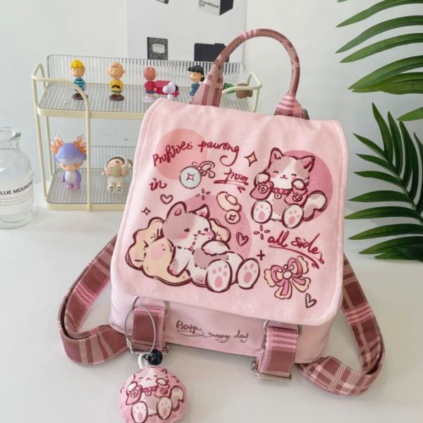 Lightweight And Large Capacity Cute Design Canvas Bag - Image 2