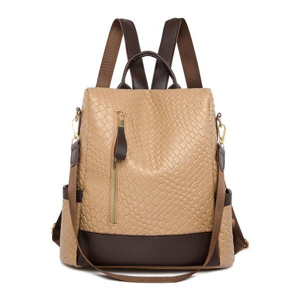 Soft Leather Women's Fashion Woven Backpack - Image 6