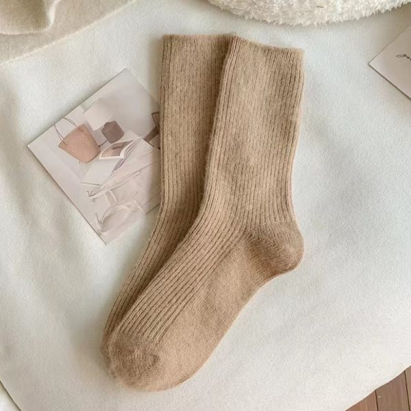 Pure Color All-matching Thickened Thermal Middle Tube Wool Socks Children - Image 10