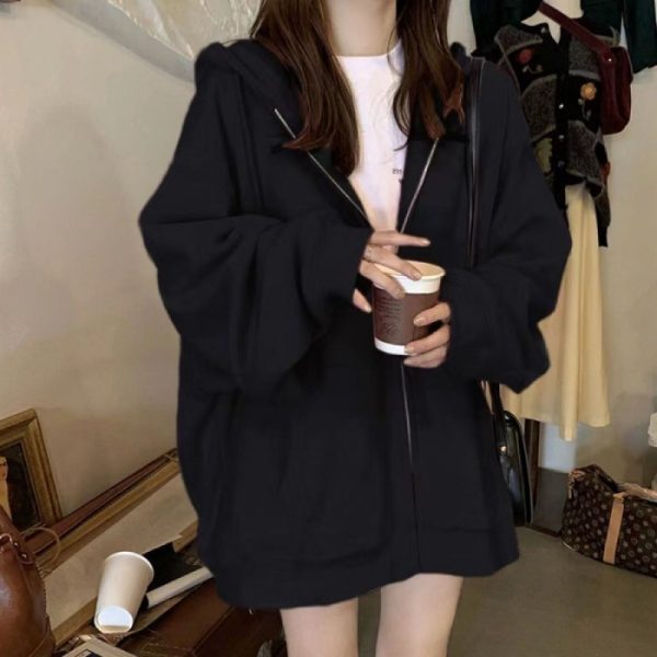 Sweater Coat For Women Spring And Autumn Outer Wear Loose And Idle Printed Hooded - Image 6