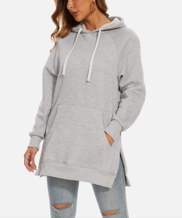 Women's Brushed Split Hoodie With Shoulder Sleeves - Image 5