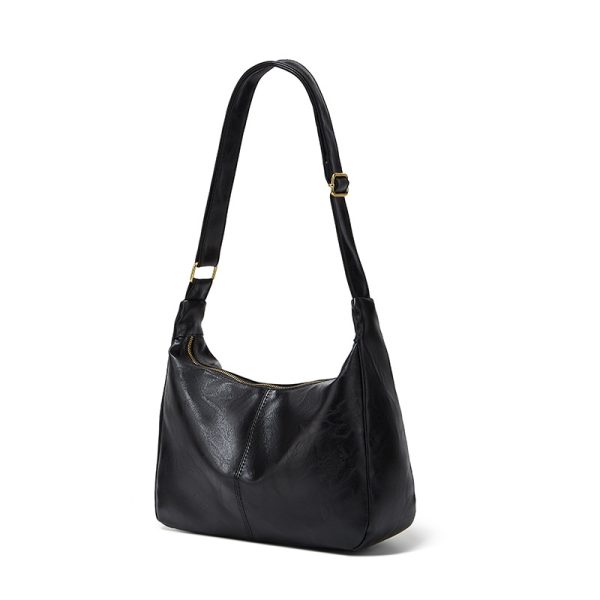 Women's Solid Color Retro Large Capacity Shoulder Tote Bag