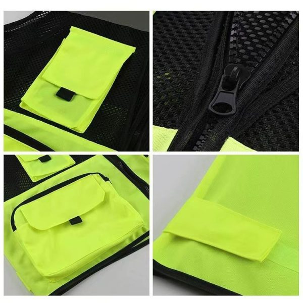 Multifunctional Reflective Traffic Breathable Vest Construction Duty Security Patrol Protective Clothing - Image 5