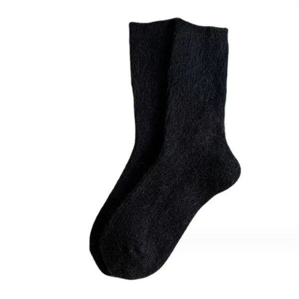 Pure Color All-matching Thickened Thermal Middle Tube Wool Socks Children - Image 5