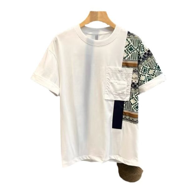 Men's T-shirt Summer New Work Clothes Style Color Matching Top - Image 6