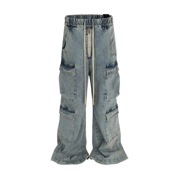 High Street RO Style Multi-pocket Workwear Mop Jeans - Image 6