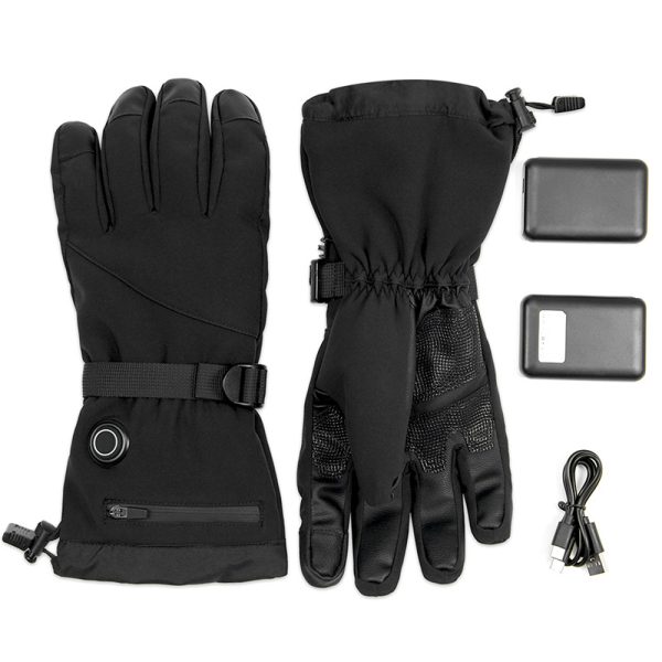 Sheepskin Electric Heating Gloves Motorcycle Thermal Smart Touch Screen Outdoor Skiing - Image 9