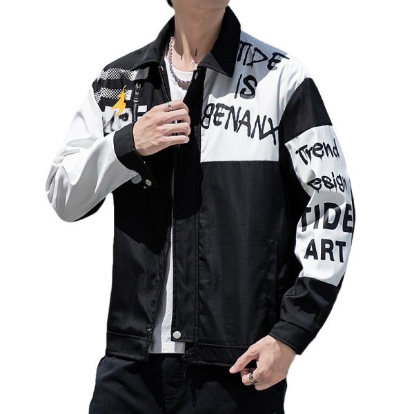 Men's Jacket Coat Loose Fashion Casual Handsome Young Top - Image 2