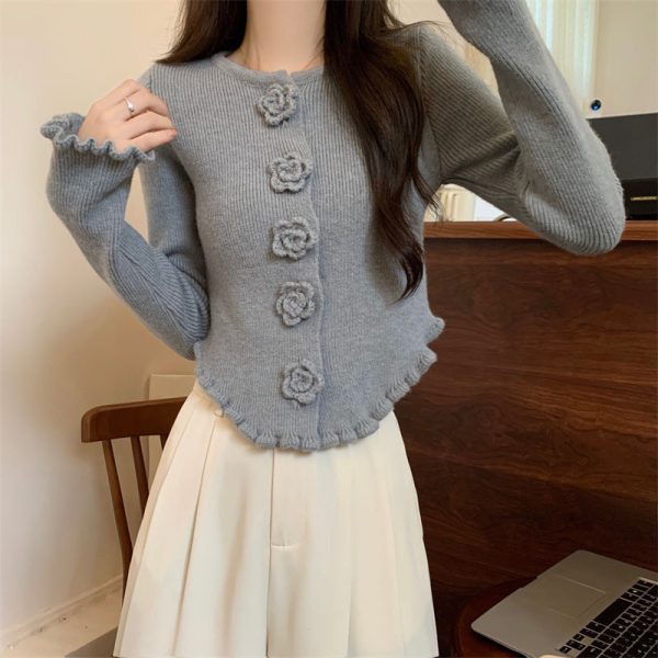 Inner Flower Long Sleeve Sweater Bottoming Shirt Top - Image 9