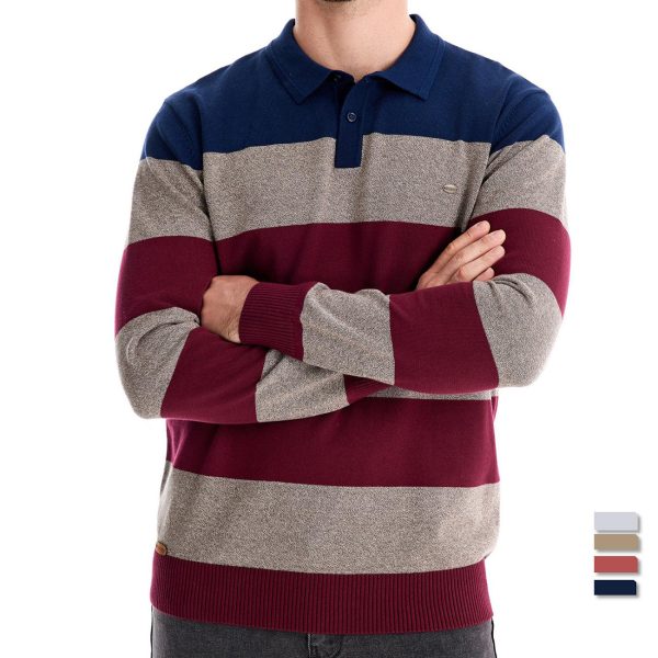 Men's Long Sleeve Polo Collar Sweater Slim Lapel - Image 3