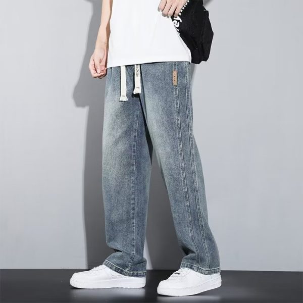 High-looking Comfortable Straight Loose Wide-leg Men's Casual Jeans - Image 5