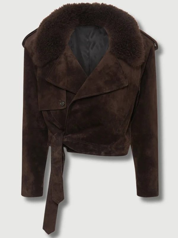 Lapel Suede Long Sleeve Loose And Warm Comfortable Motorcycle Jacket - Image 6