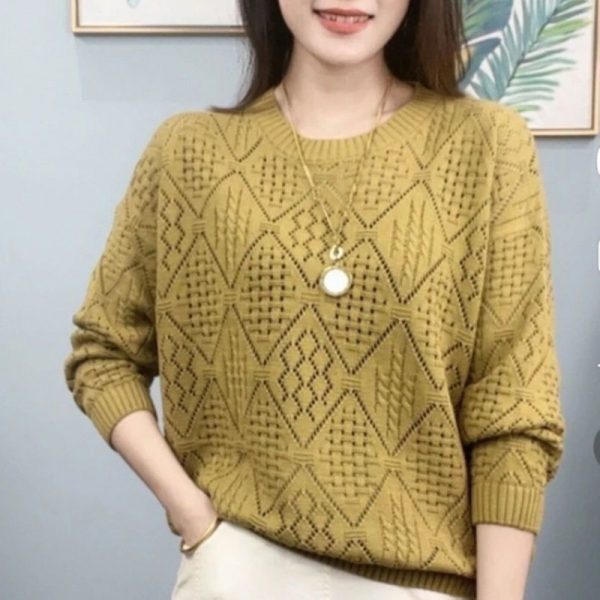 Loose Western Style Hollow Knitted Sweater