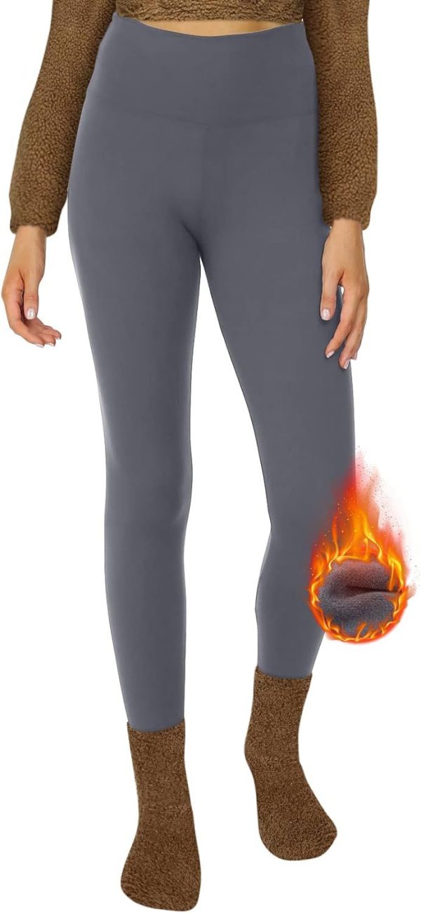 Velvet Padded Leggings High Waist Warm Hiking Workout Lady - Image 6