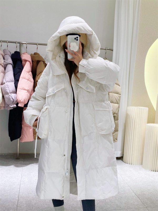 Korean Style Winter Clothes Hooded Women's Over-the-knee Quilt Down Jacket - Image 9