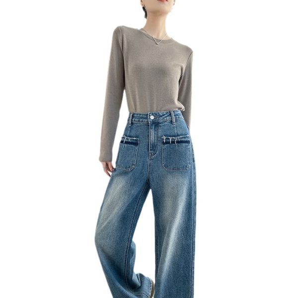 Loose Drooping Slimming Retro High-end Straight Pants - Image 5