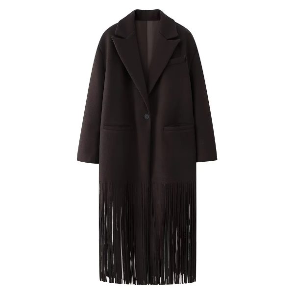 Women's Street Fashion Tassel Woolen Coat - Image 4