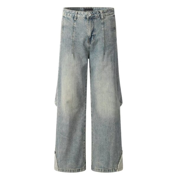 European And American Style Retro Washed Distressed Wide Leg Jeans - Image 2