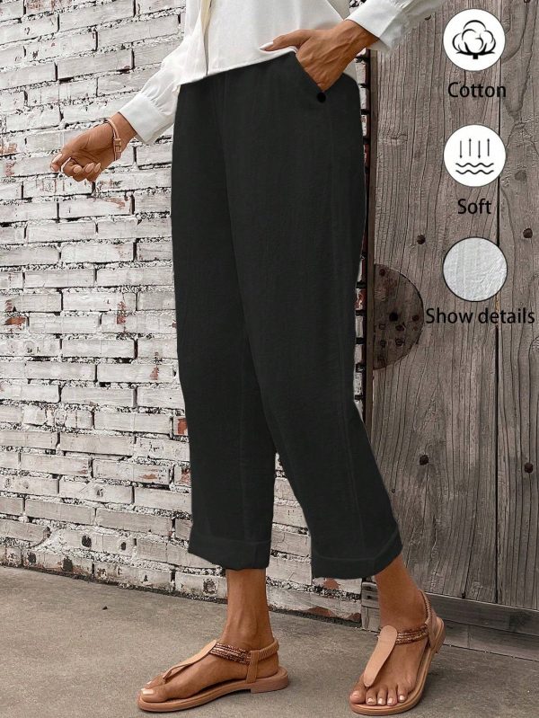 Women's Elastic Waist Wide-Leg Pants - Image 3