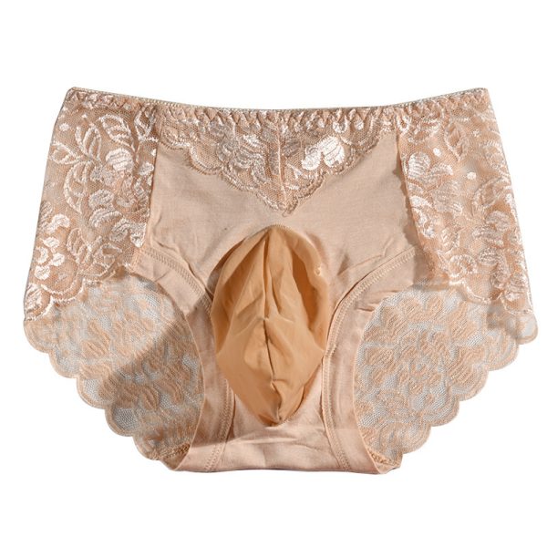 Lace Underwear Back Hollow Bow Design Sexy Oily Egg Mold Bag Physiological Triangle Shorts - Image 5